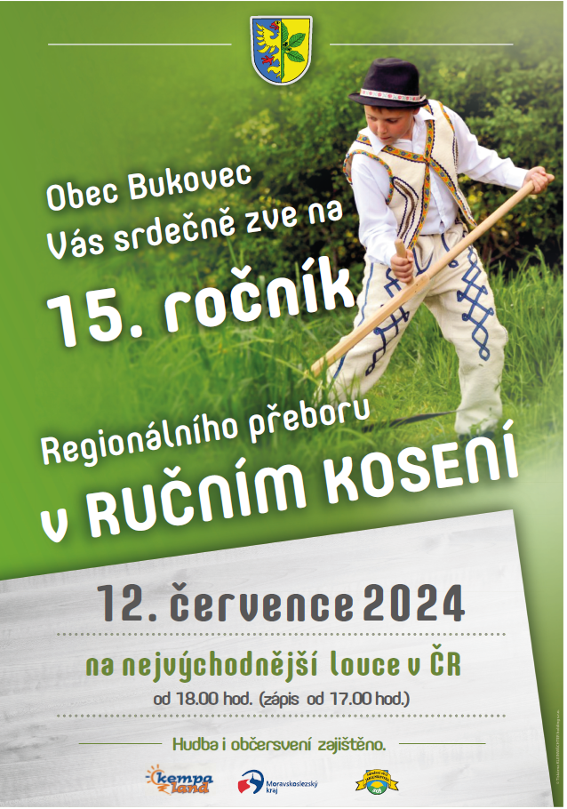Pozvánka na Regionální přebor v ručním kosení v Bukovci
