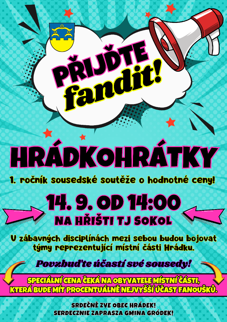 Zveme všechny občany na HRÁDKOHRÁTKY!