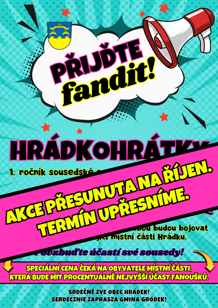 Hrádkohrátky přesouváme na říjen